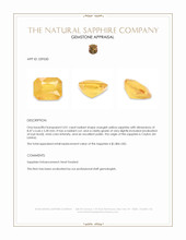 3.01 Ct. Orangish Yellow Sapphire from Ceylon (Sri Lanka) Appraisal