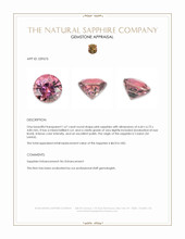 1.67 Ct. Pink Sapphire from Ceylon (Sri Lanka) Appraisal