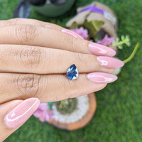 1.30 Ct. Greenish Blue Sapphire from Madagascar Life Style