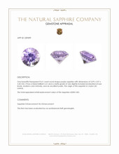 0.61 Ct. Purple Sapphire from Ceylon (Sri Lanka) Appraisal