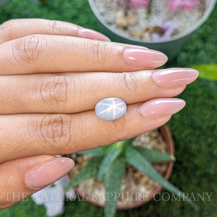 7.66 Ct. Bluish Grey Star Sapphire from Ceylon (Sri Lanka)