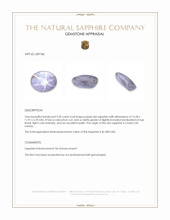 9.45 Ct. Purple Star Sapphire from Ceylon (Sri Lanka) Appraisal