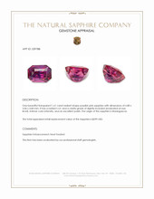 1.61 Ct. Purplish Pink Sapphire from Madagascar Appraisal