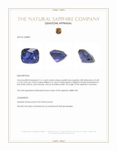 1.61 Ct. Purplish Blue Sapphire from Tanzania Appraisal