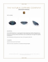 1.31 Ct. Greenish Blue Sapphire from Madagascar Appraisal