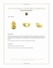 1.18 Ct. Yellow Sapphire from Ceylon (Sri Lanka) Appraisal