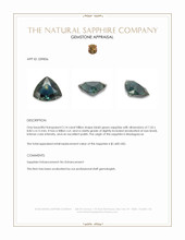 2.14 Ct. Bluish Green Sapphire from Madagascar Appraisal