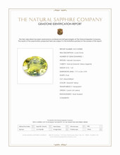 1.63 Ct. Greenish Yellow Sapphire from Madagascar Scan Report