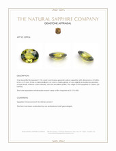 1.96 Ct. Greenish Yellow Sapphire from Ceylon (Sri Lanka) Appraisal