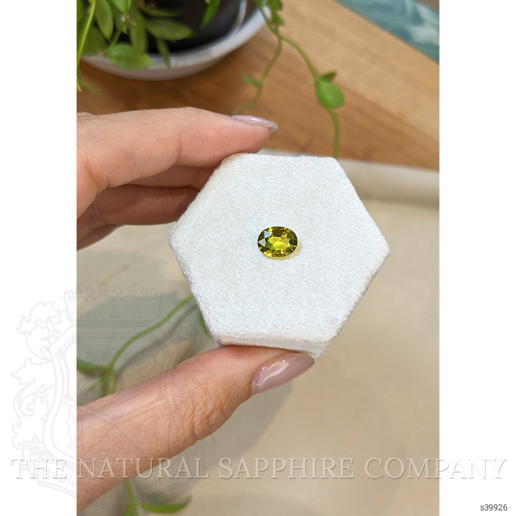 1.96 Ct. Greenish Yellow Sapphire from Ceylon (Sri Lanka)