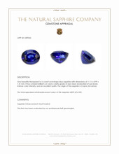 6.16 Ct. Blue Sapphire from Ceylon (Sri Lanka) Appraisal