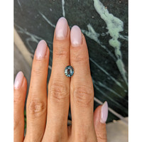 2.03 Ct. Bluish Green Sapphire from Madagascar Life Style