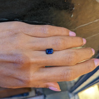 1.56 Ct. Greenish Blue Sapphire from Madagascar Life Style