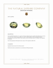 1.31 Ct. Yellowish Green Sapphire from Tanzania Appraisal