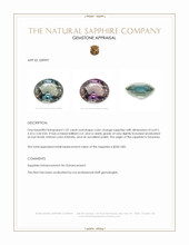 1.07 Ct. Color Change Sapphire from Tanzania Appraisal