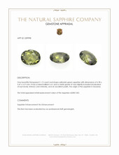1.13 Ct. Yellowish Green Sapphire from Tanzania Appraisal