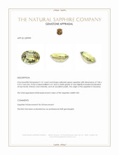 1.41 Ct. Yellowish Green Sapphire from Tanzania Appraisal