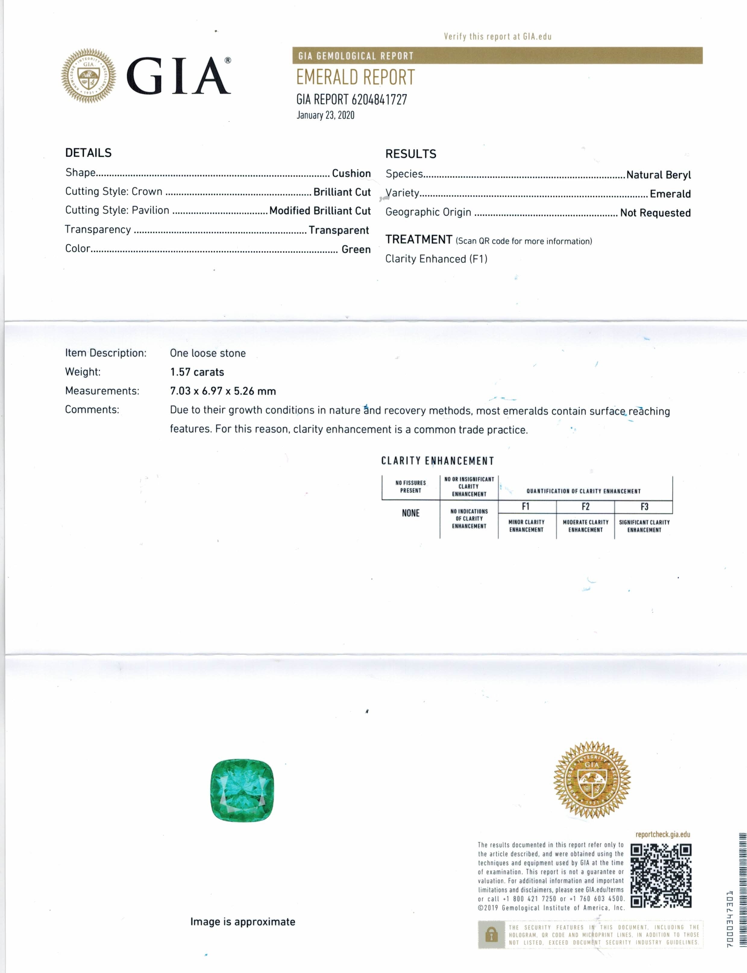 1.57 Ct. Emerald from Zambia