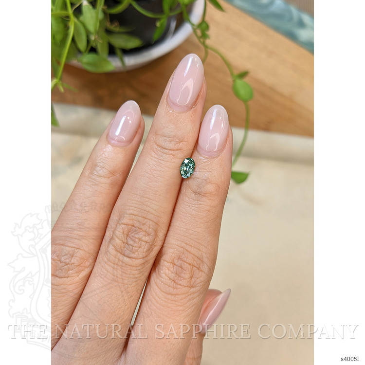 0.48 Ct. Bluish Green Sapphire from Montana
