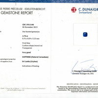 3.79 Ct. Blue Sapphire from Ceylon (Sri Lanka) Scan Report