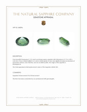 1.35 Ct. Green Sapphire from Madagascar Appraisal