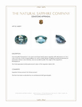 1.64 Ct. Bluish Green Sapphire from Madagascar Appraisal