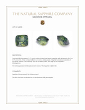 1.71 Ct. Bluish Green Sapphire from Madagascar Appraisal