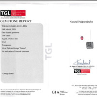 1.65 Ct. Padparadscha Sapphire from Madagascar Scan Report