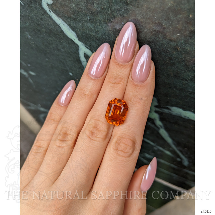 14.04 Ct. Orange Sapphire from Ceylon (Sri Lanka)