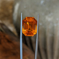 14.04 Ct. Orange Sapphire from Ceylon (Sri Lanka) Life Style