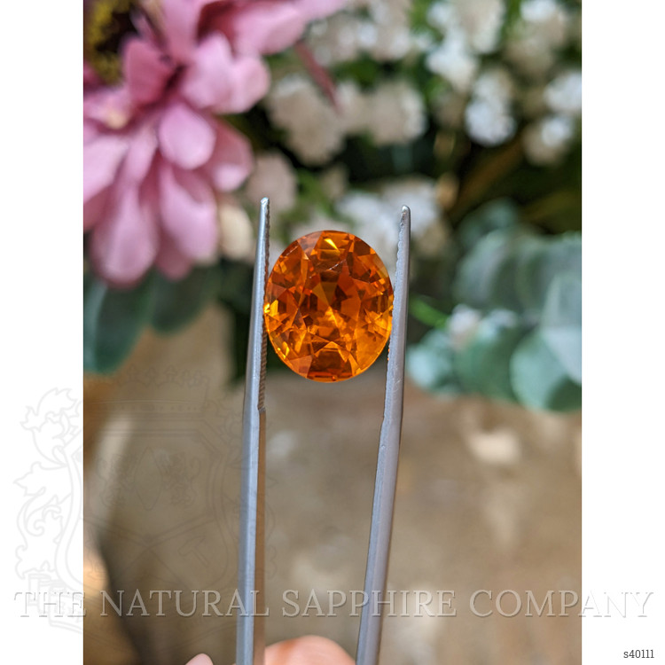 10.66 Ct. Orange Sapphire from Ceylon (Sri Lanka)