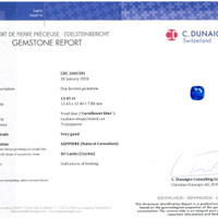 11.45 Ct. Blue Sapphire from Ceylon (Sri Lanka) Scan Report