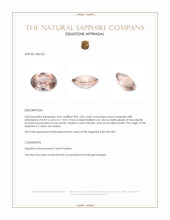 2.06 Ct. Peach Sapphire from Ceylon (Sri Lanka) Appraisal