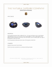 1.32 Ct. Bi Color / Parti Sapphire from Ceylon (Sri Lanka) Appraisal