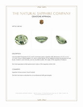 0.52 Ct. Green Sapphire from Thailand Appraisal