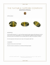 1.51 Ct. Greenish Yellow Sapphire from Thailand Appraisal
