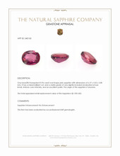 0.96 Ct. Purplish Pink Sapphire from Tanzania Appraisal