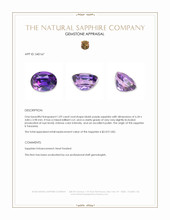 1.09 Ct. Bluish Purple Sapphire from Tanzania Appraisal