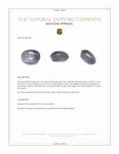1.40 Ct. Grey Star Sapphire from Ceylon (Sri Lanka) Appraisal
