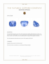 1.52 Ct. Blue Sapphire from Tanzania Appraisal