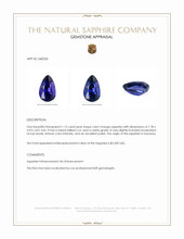 1.15 Ct. Color Change Sapphire from Tanzania Appraisal