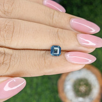 0.84 Ct. Greenish Blue Sapphire from Nigeria Life Style
