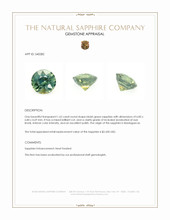 1.62 Ct. Bluish Green Sapphire from Madagascar Appraisal