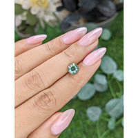 1.62 Ct. Bluish Green Sapphire from Madagascar Life Style