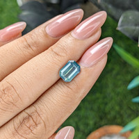 2.55 Ct. Greenish Blue Sapphire from Madagascar Life Style