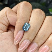 2.55 Ct. Greenish Blue Sapphire from Madagascar Life Style