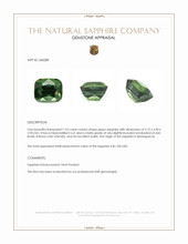 1.03 Ct. Green Sapphire from Madagascar Appraisal