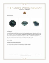 0.98 Ct. Bluish Green Sapphire from Madagascar Appraisal