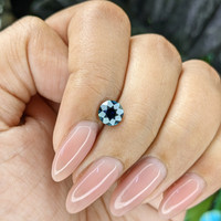 1.08 Ct. Greenish Blue Sapphire from Madagascar Life Style