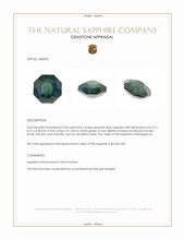 2.08 Ct. Greenish Blue Sapphire from Madagascar Appraisal